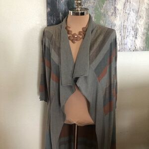 NWT PERUVIAN CONNECTION Camargue Pima Cotton Striped Duster Sweater